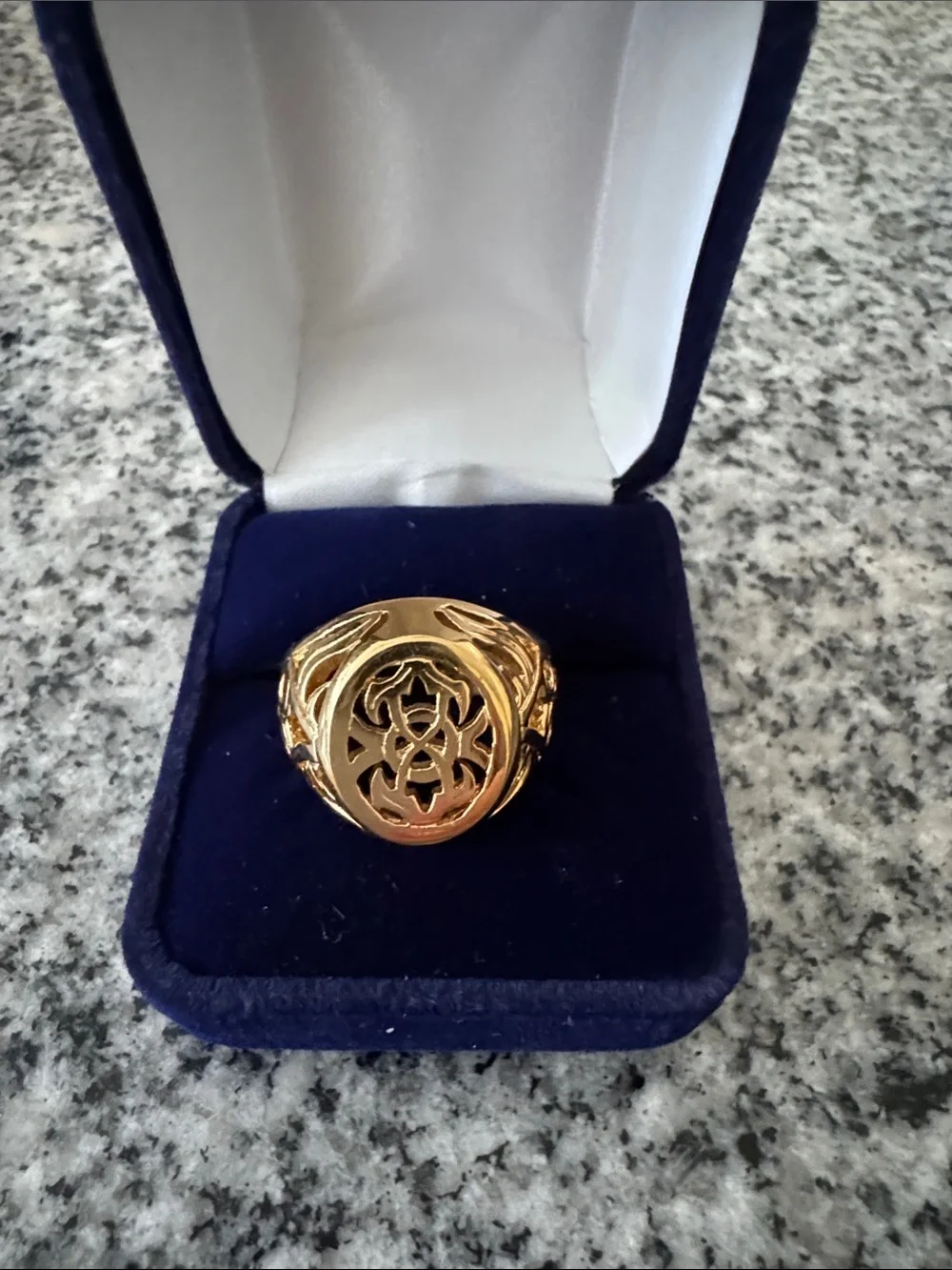 18K Heavy Gold Electroplated Statement Ring - Size 11 - NWT